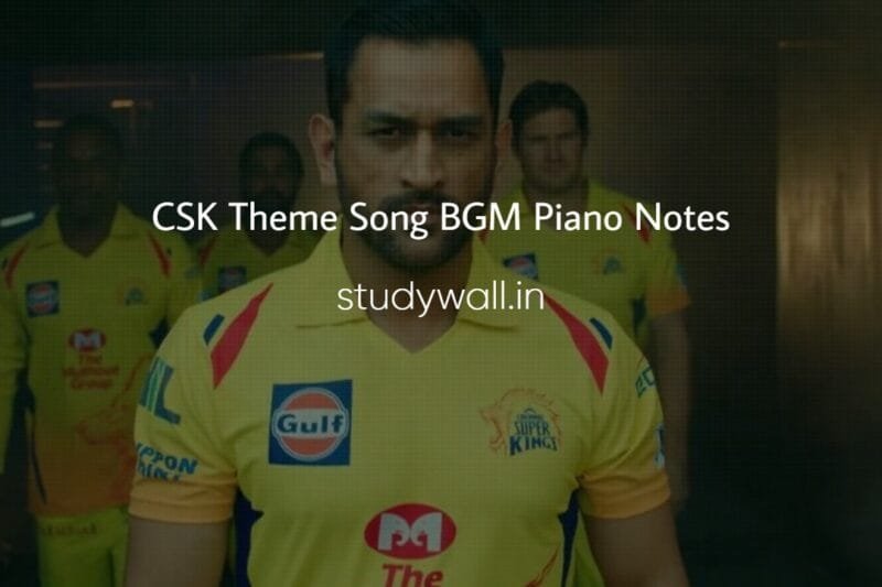 CSK Theme Song BGM Easy Piano Notes